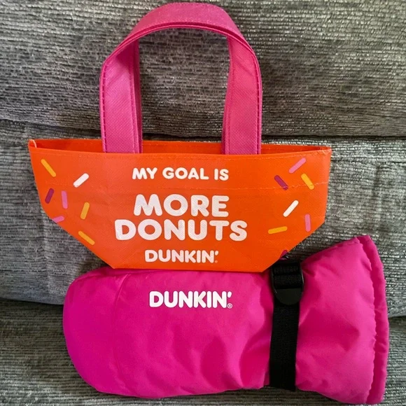 Dunkin’ 🍩 Mini Tote Bag AND Pink Left Winter Mitten! NEW! - Picture 1 of 8